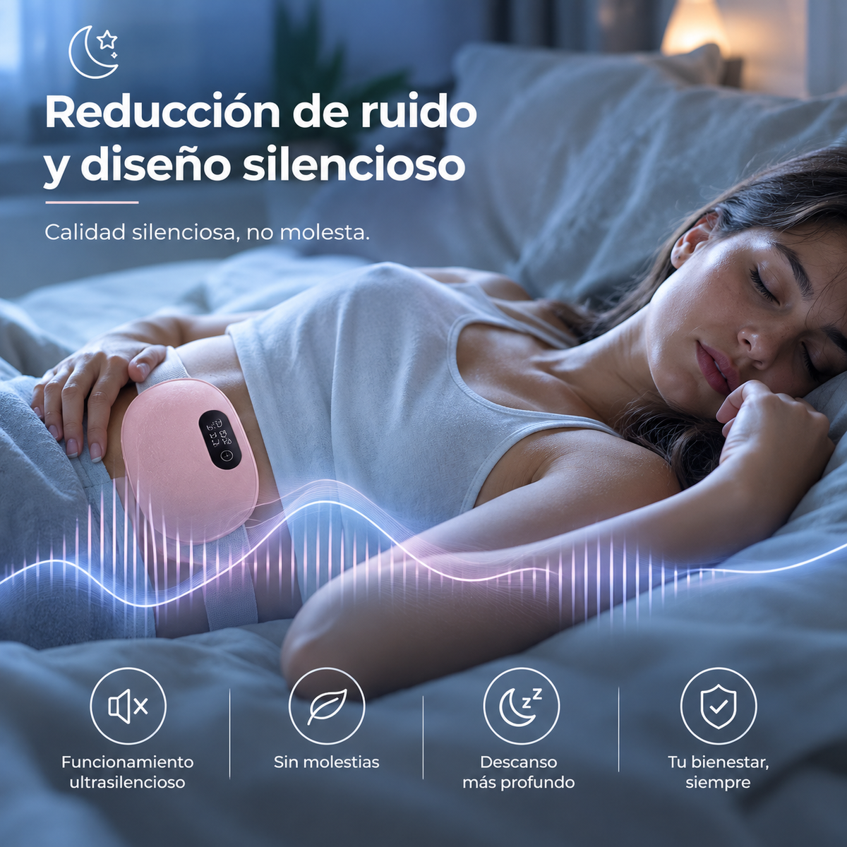 Cinturón Térmico Menstrual Calmevia — Calor y Masaje para el Dolor de Regla